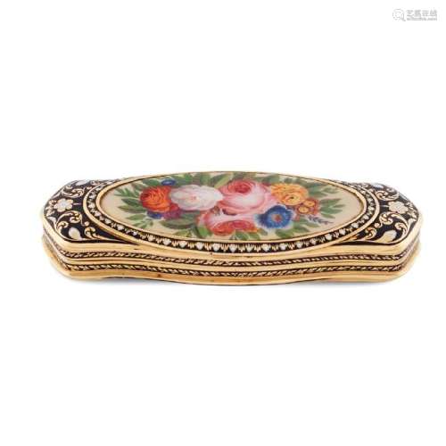 Gold and enamel snuff box France, 19th century peso 26