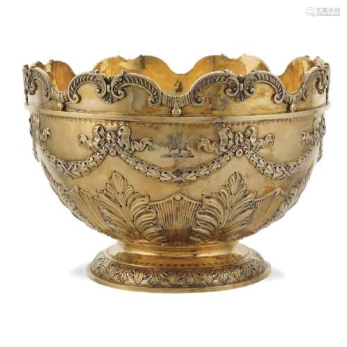 Vermeil silver bowl London, 1883 peso 1924 cm.