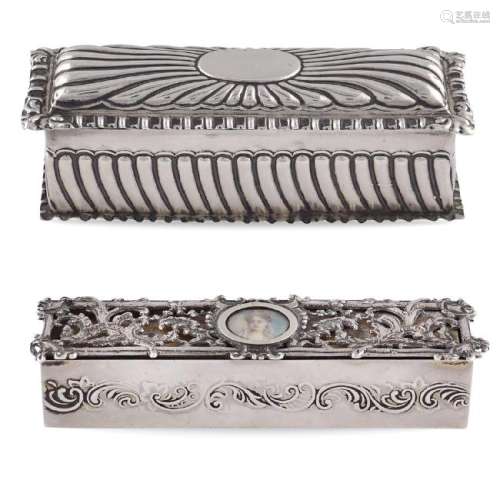 Two silver ring holder boxes England, 19th - 20th