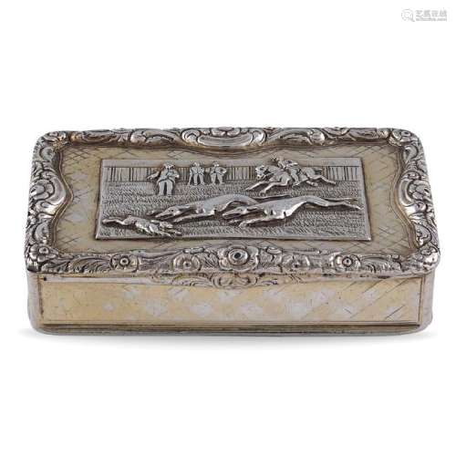 Silver snuff box Scotland, 19th century peso 127 gr.