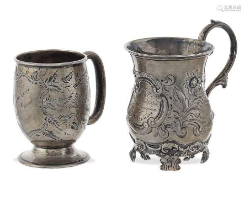 Two silver mugs Birmingham, 1860 -1910 peso 153 gr.