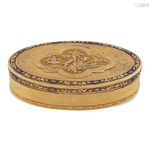 Gold snuff box European manifacture, 18th century peso