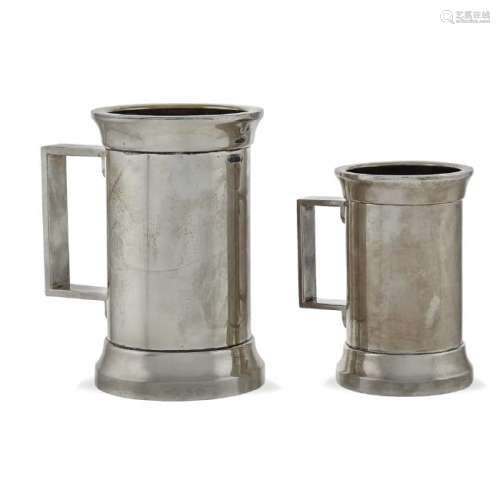 Pair of silver and vermeil silver mugs Italy, 20th