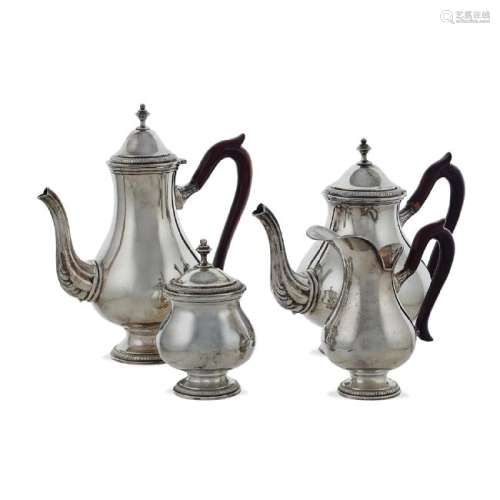 Silver coffee and tea service Italy, 20th century peso