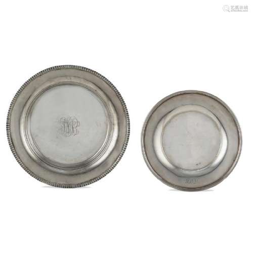 Two silver Tiffany&Co small plates USA, early 20th