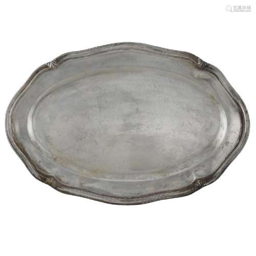 Oval silver tray Italy, 20th century peso 1424 gr.