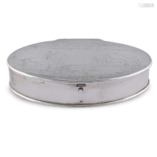 Oval silver box London, 1879 peso 218 gr.