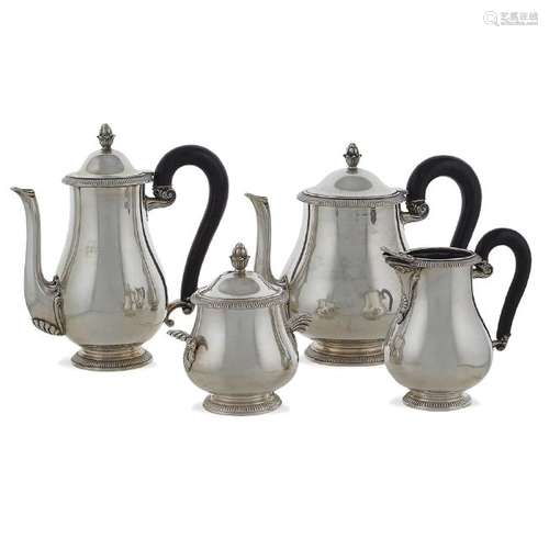 Silver coffee and tea service France, 20th century peso