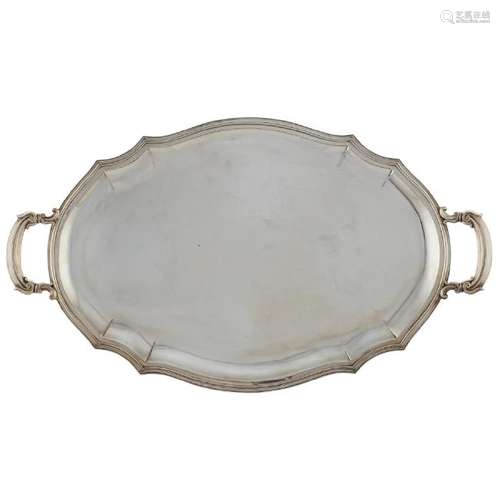 Two handled silver tray Italy, 20th century peso 1263