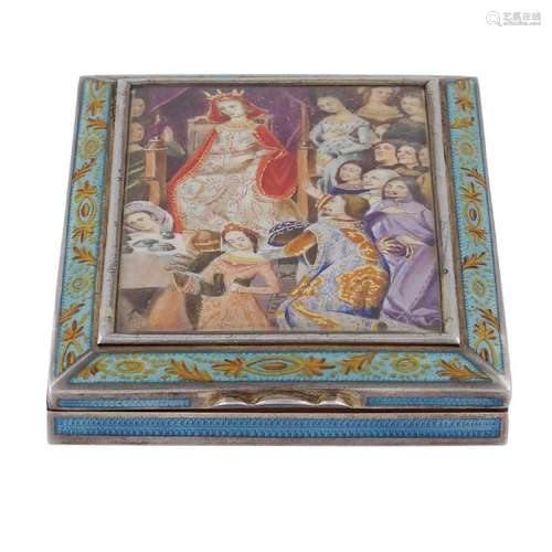 Gilded silver and polychrome enamel trousse box early