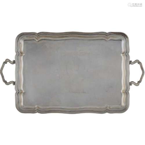 Silver tray Italy, 20th century peso 1685 gr.