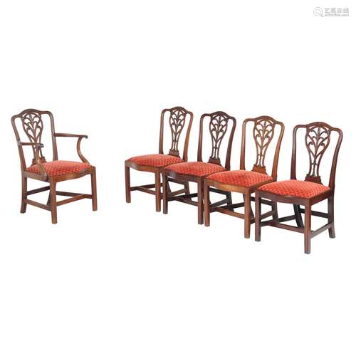 A set of six George III mahogany dining chairs