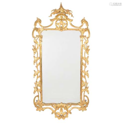 A pair of carved giltwood wall mirrors