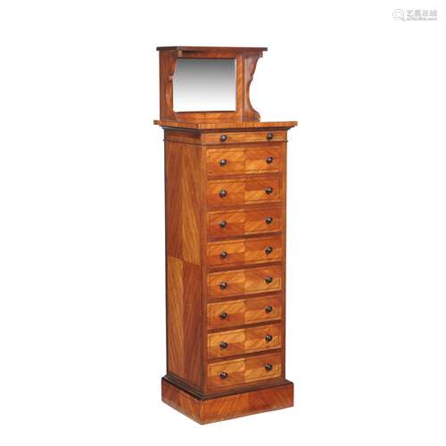 A Victorian kingwood and tulipwood chest of drawers