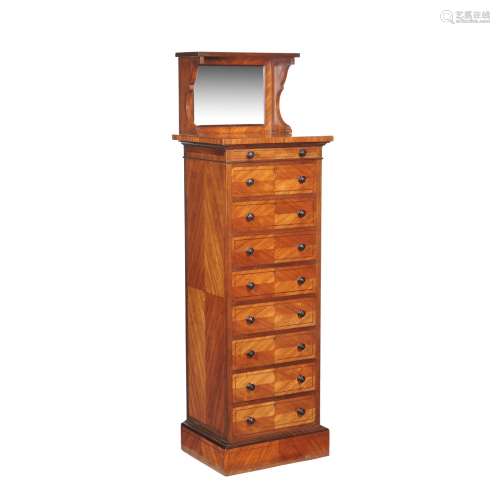 A Victorian kingwood and tulipwood chest of drawers