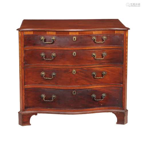 A George III mahogany serpentine fronted chest of drawers