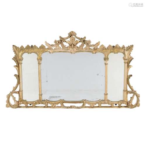 A carved giltwood wall mirror