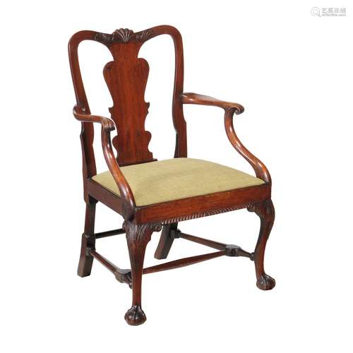 A George II walnut armchair