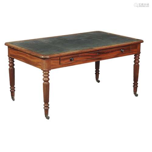 A George IV mahogany library or writing table