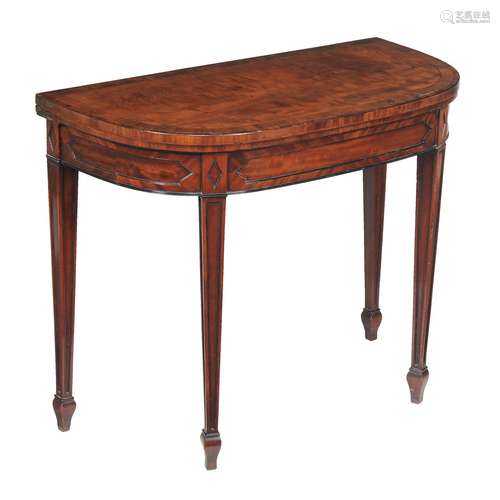 A pair of George III mahogany card tables