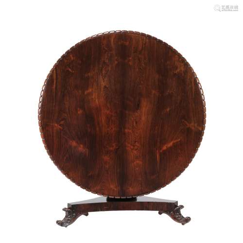 A William IV rosewood centre table