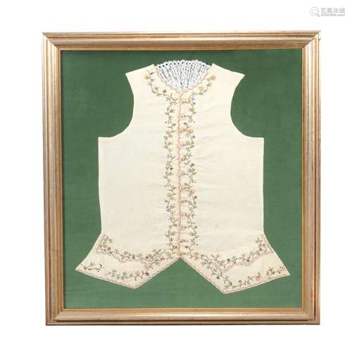 A George III embroidered silk gentleman’s waistcoat