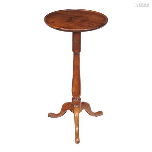 A George II solid burr yew and chestnut candle stand