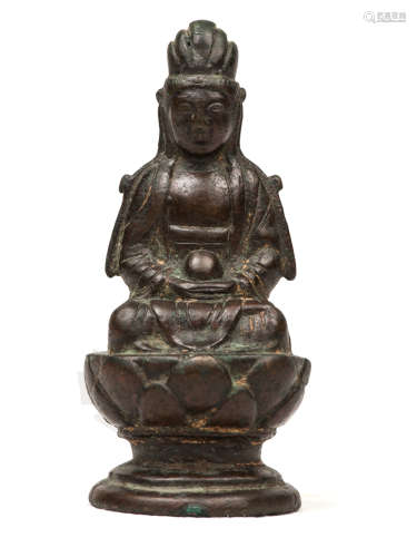遼 銅地藏王菩薩坐像