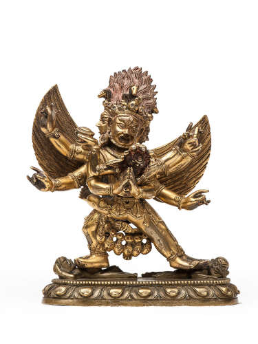清中期 18世紀 銅鎏金馬頭明王像