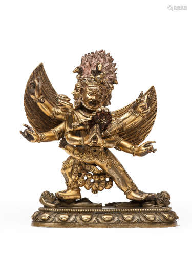 清中期 18世紀 銅鎏金馬頭明王像
