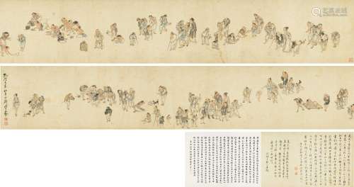 闵贞（1730～1788） 流民图 手卷 纸本