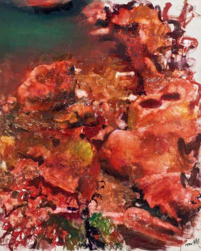 周春芽（b.1955） 1994年作 红石图 布面油画