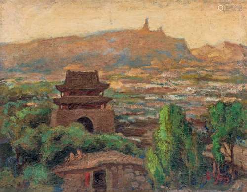 吕霞光（1906～1994） 1937年作 风景 布面油画