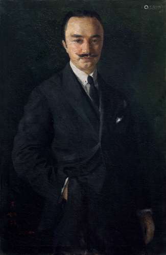 王如玖 1916年作 肖像 布面油画