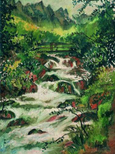 刘海粟（1896～1994） 1934年作 圣扬乔而夫飞瀑 布面油画