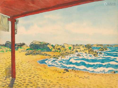 张光宇（1900～1965） 1956年作 风景之十七北戴河 纸本水彩