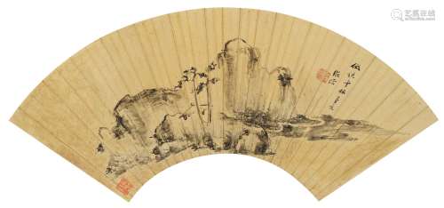 陈继儒（1558～1639） 仿倪瓒山水 镜心 纸本