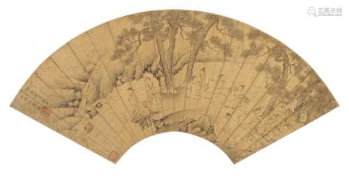 仇英（15～16世纪） 松溪高逸图 镜心 纸本