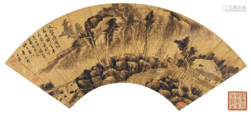 龚贤（1619～1689） 墨笔山水 镜心 纸本