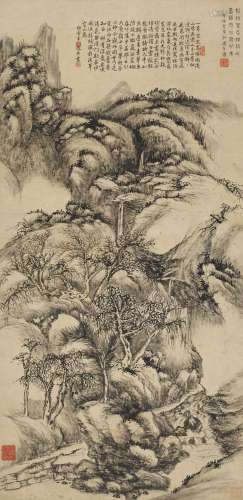 允禧（1711～1758） 深林岩谷 立轴 纸本