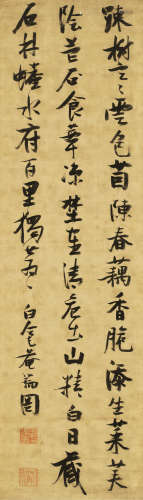 张瑞图（1570～1641） 行书杜甫诗 立轴 绢本