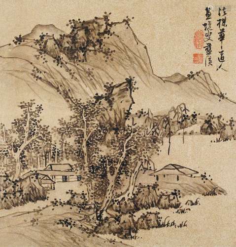 蓝瑛（1585～1666） 仿梅华道人笔意 镜心 纸本