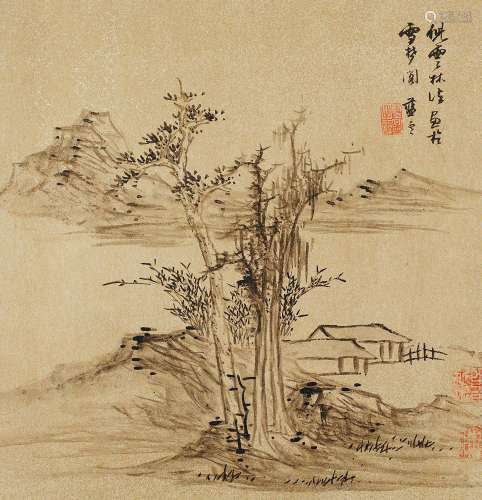 蓝孟（1585～约1668后） 仿倪元林笔意 镜心 纸本