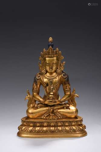 A gilt-bronze Amitabha