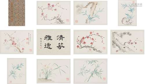 Wang Yaoqing: color and ink on paper 'flowers' album