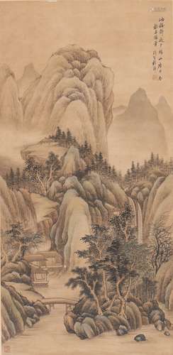 Chen Zhang: color and ink on paper 'landscape' painting