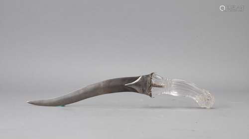 A Mughal style crystal hilt dagger