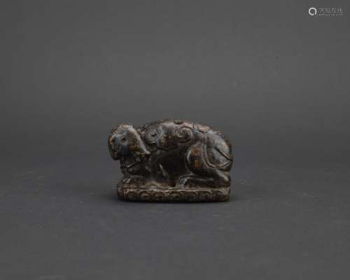 A stone carved 'elephant' incense holder