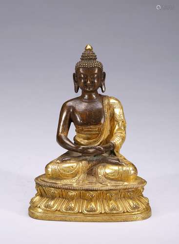 A gilt-bronze figure of seated Amitabha