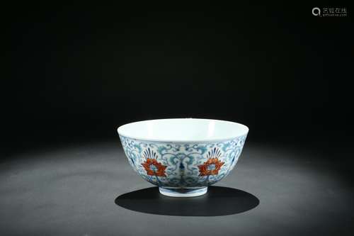 A doucai floral scrolling blossoms bowl